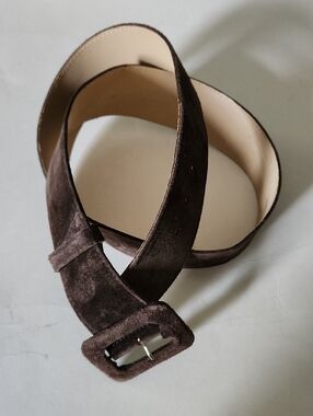 Y2K Tristan / Dark Brown Suede Belt with Covered Buckle
